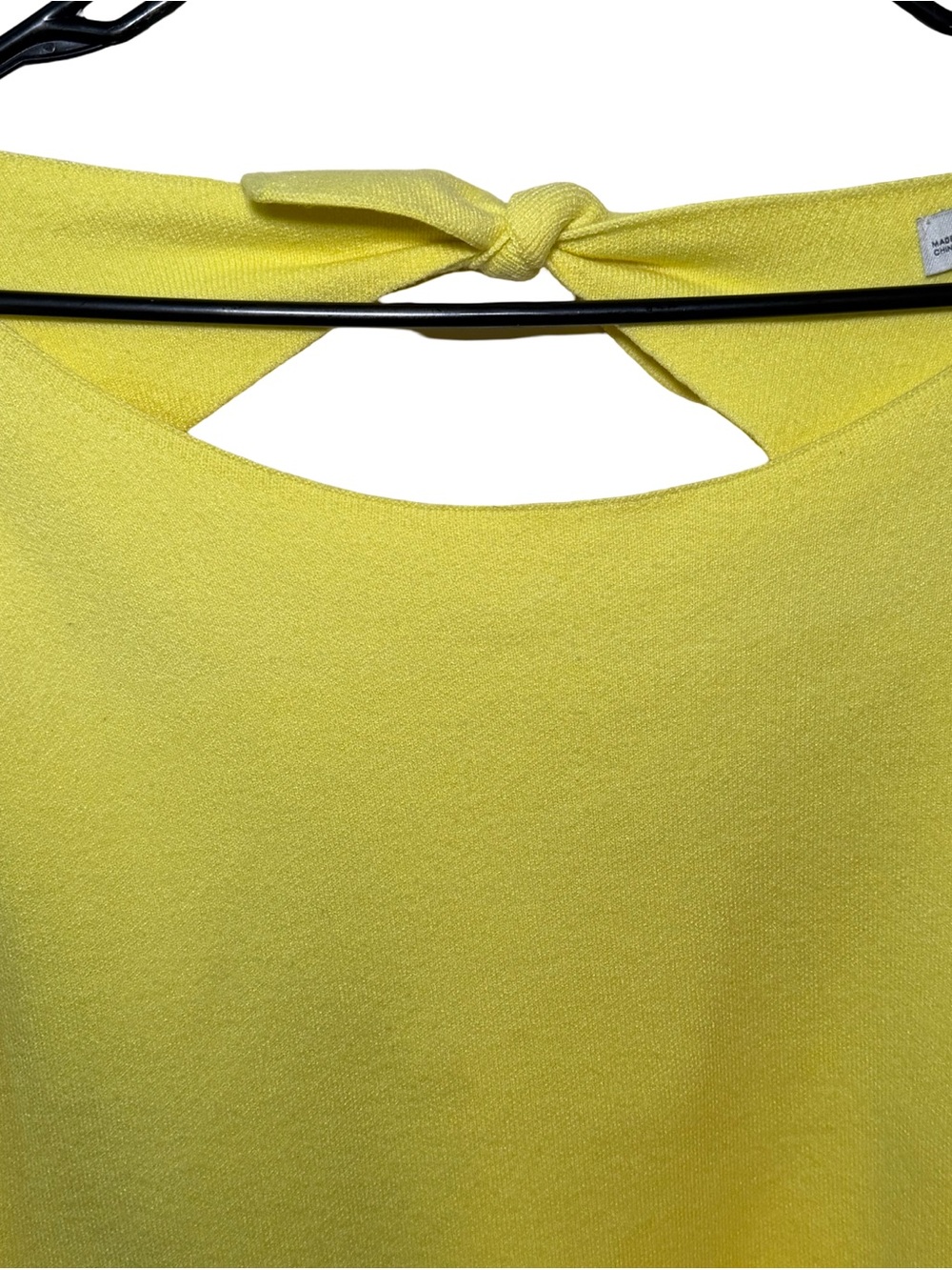 Zara Bright Yellow Oversized Knit Boatneck Sweater with Cut Outs in Back - Picture 3 of 6